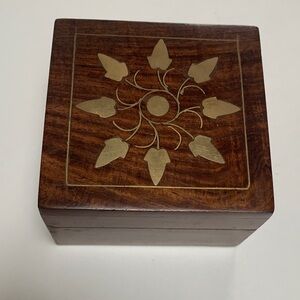 Handcrafted Jewelry Wooden Box with Natural finish.Used in great condition. 3x3.